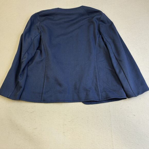 Pendleton Blazer Womens 8 Blue Suit Jacket Corpcore Waffle Knit Formal Cotton - Picture 7 of 8